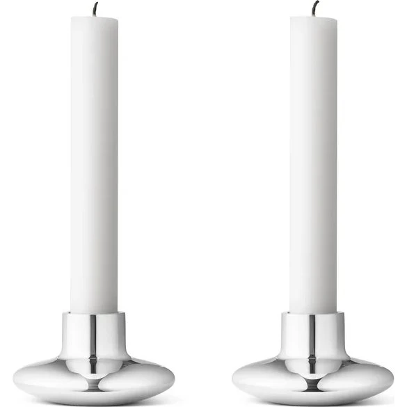 Georg Jensen – Bougeoir Henning Koppel, 2 pièces, acier inoxydable