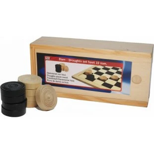 HOT Games - Pions de Dames en Bois 40 Pièces