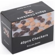 Wooden 32 mm Checkers Pieces Set (40 pcs)