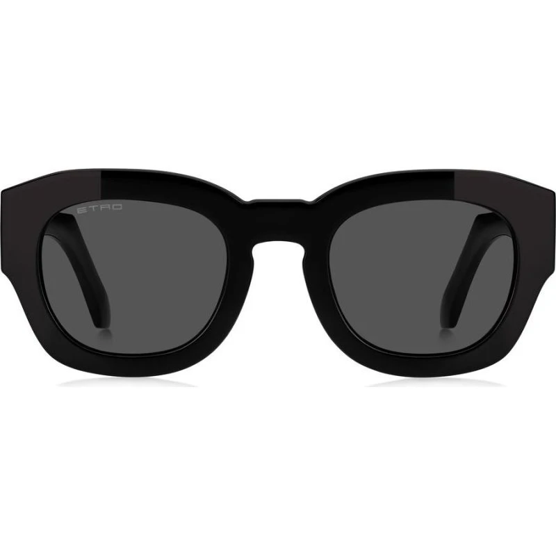 Etro 0079/S Lunettes de Soleil Carrées Noires et Verres Gris