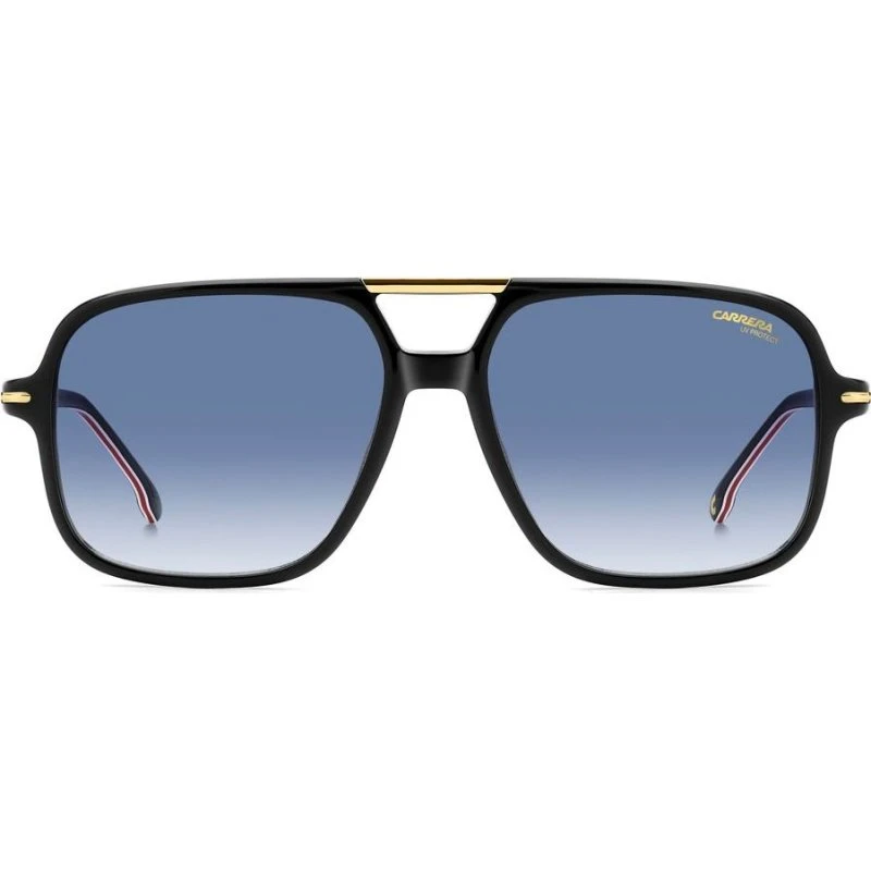 Carrera 350/S Lunettes de Soleil Homme Rectangulaires Noires et Bleues