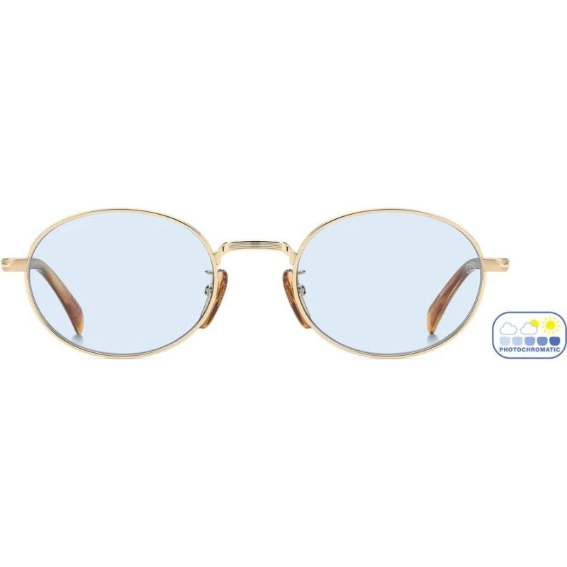 David Beckham DB 1196/S Lunettes de Soleil Homme Dorées et Bleues