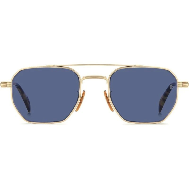 David Beckham DB 1229/S Lunettes de Soleil Aviateur Dorées et Bleues