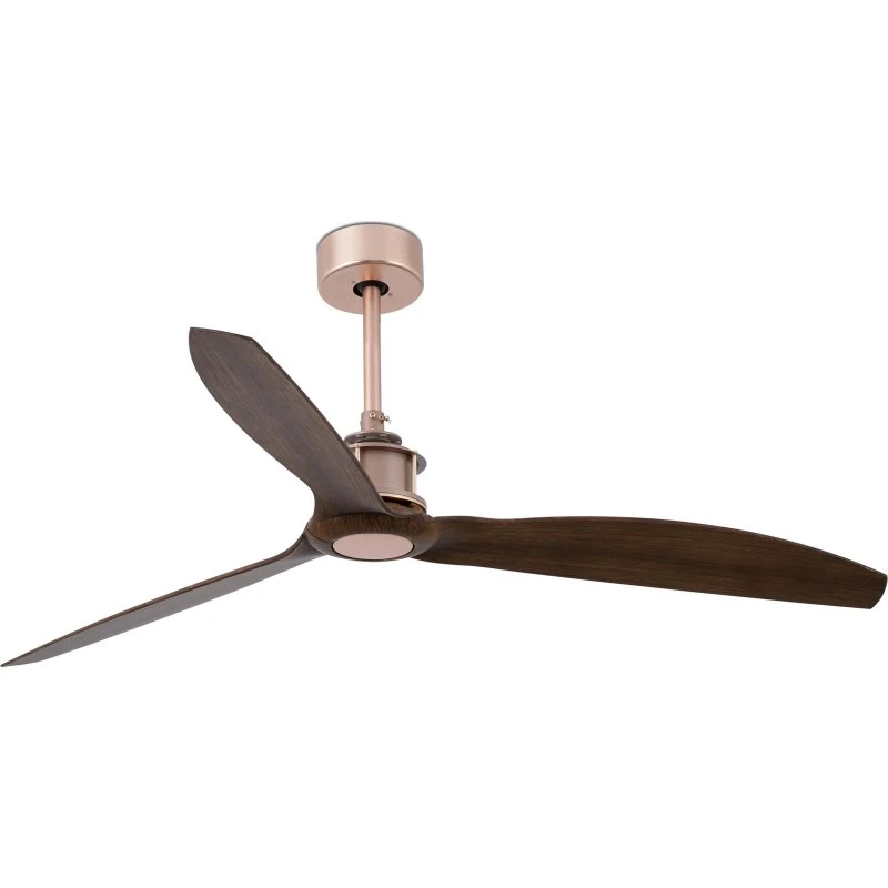 Faro Barcelona Just Fan Ventilateur de Plafond Ø 128 cm Cuivre/Noyer