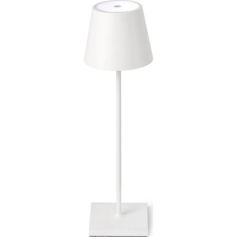 FARO BARCELONA Lampe à poser LED Toc, rechargeable USB, IP54, Blanc