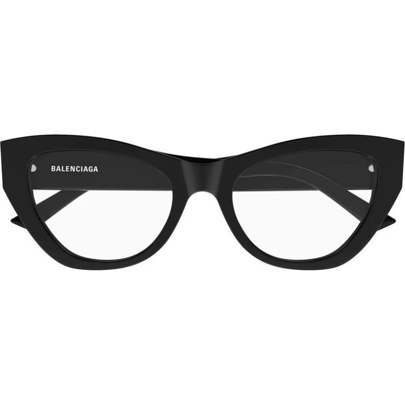 Balenciaga BB0449O Lunettes de Vue Femme Œil de Chat Noires 53mm