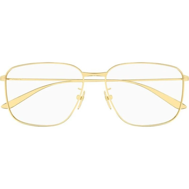 Balenciaga BB0452O Lunettes de Vue Carrées Dorées 59mm