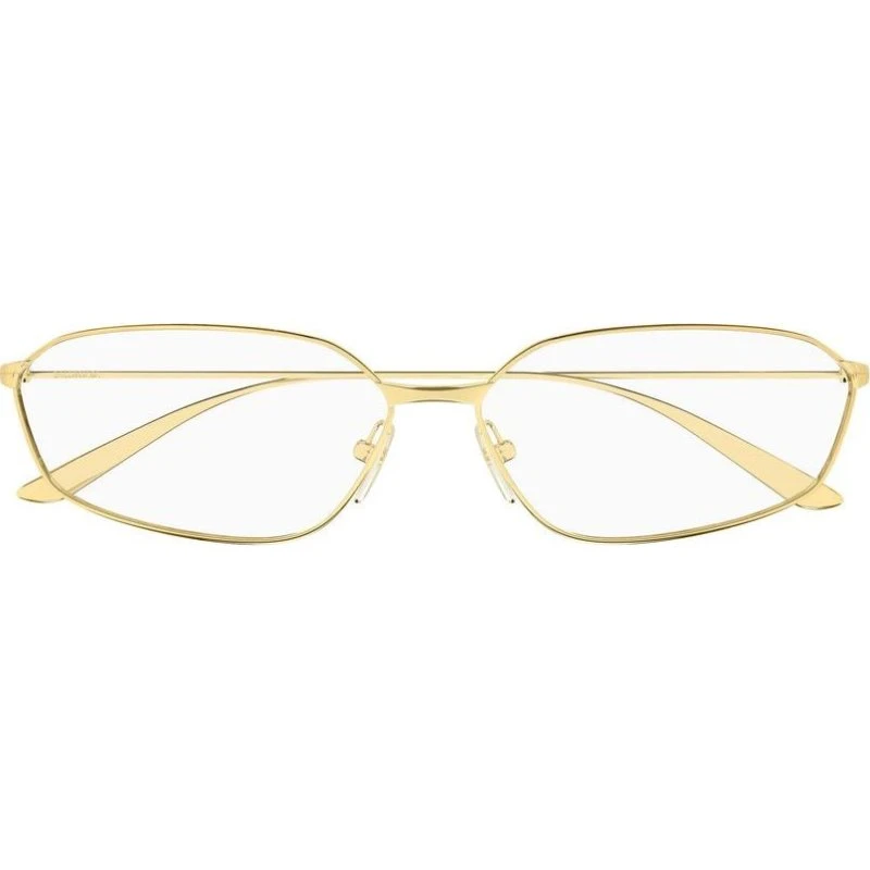Balenciaga BB0453O Lunettes de Vue Géométriques Dorées Unisexe