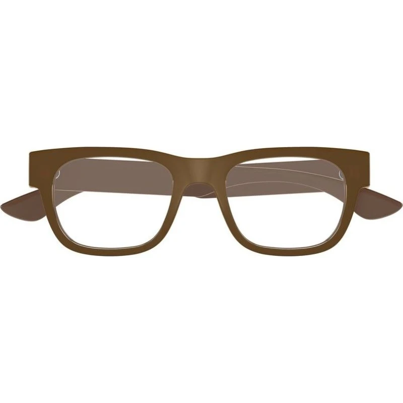 Alexander McQueen AM0531O Lunettes de Vue Homme Marron Carrées