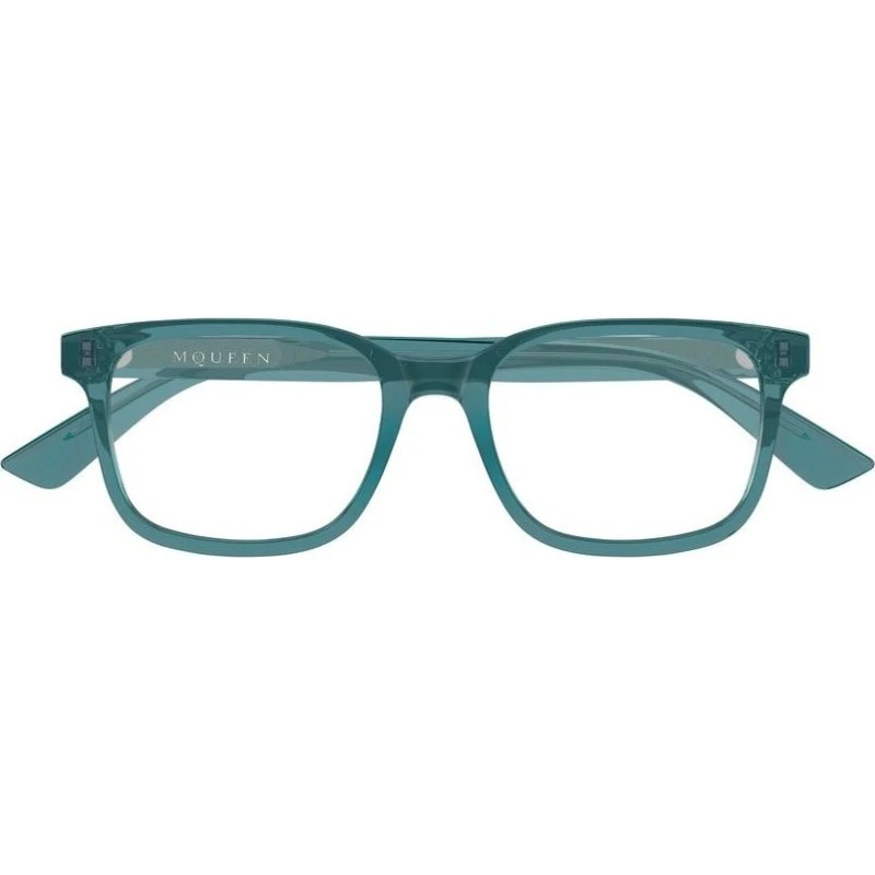 Alexander McQueen AM0541O Lunettes de Vue Homme Carrées Bleues 54mm