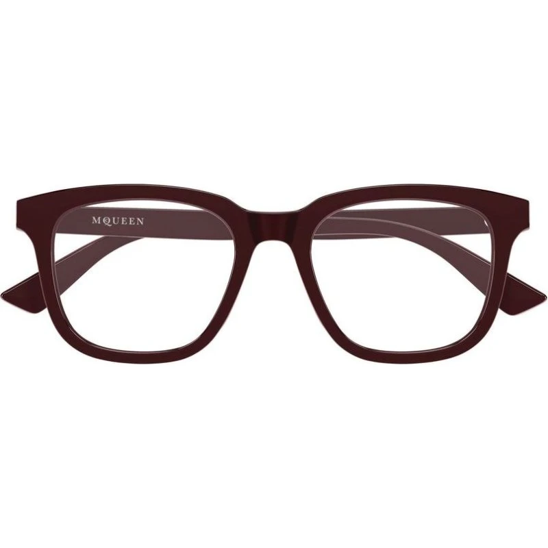 Alexander McQueen AM0539O Lunettes de Vue Carrées Rouges Femme