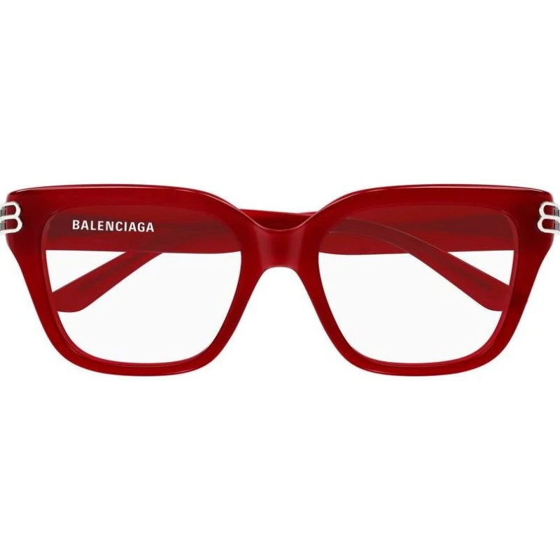 Balenciaga BB0437O Lunettes de Vue Carrées Rouges 54mm