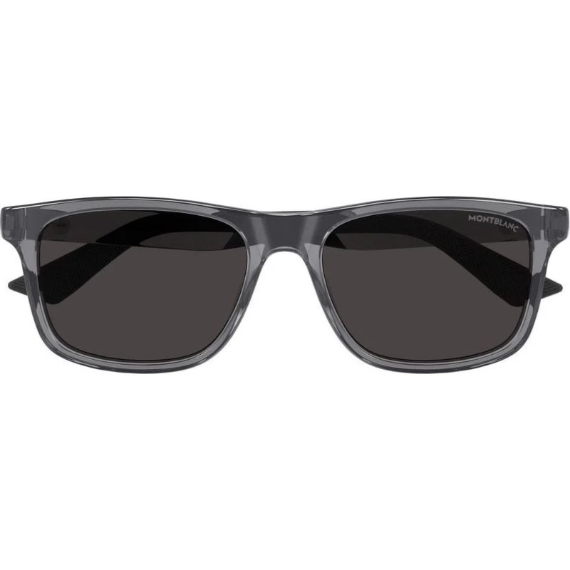 Montblanc MB0432S Lunettes de Soleil Carrées Grises pour Homme