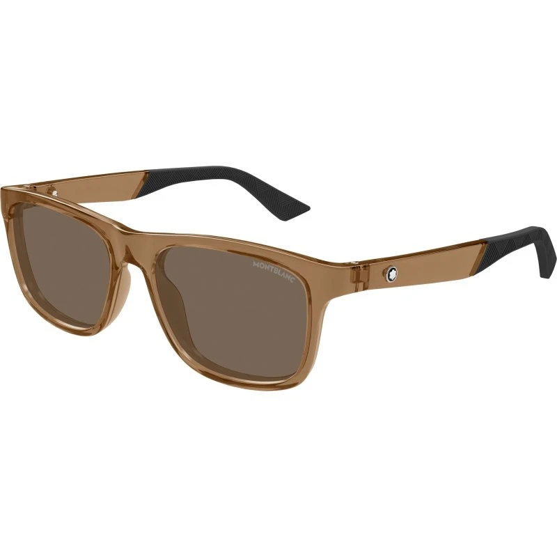 Montblanc MB0432S 004 Lunettes de Soleil Carrées Marron pour Homme