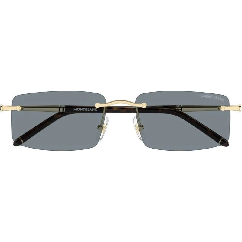 Montblanc MB0443S Lunettes de Soleil Homme Dorées Rectangulaires