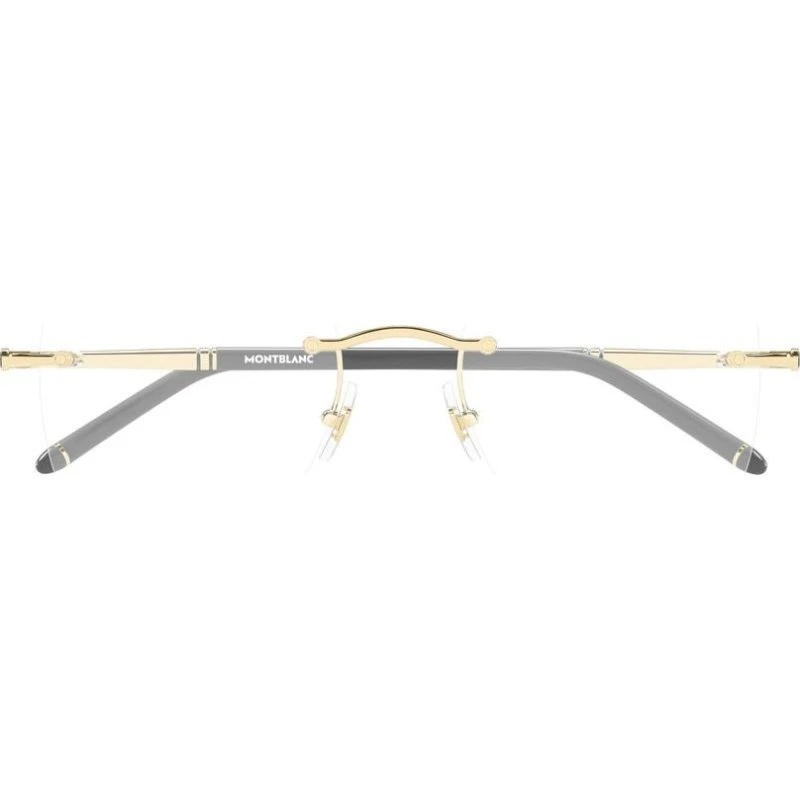 Montblanc MB0444O Lunettes de Vue Homme Carrées Dorées 54mm