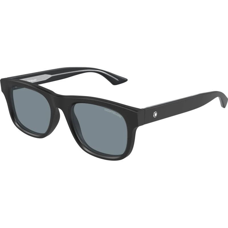 Montblanc MB0421S 003 : Lunettes de soleil carrées en acétate noir