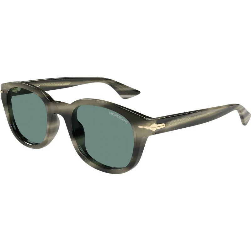Montblanc MB0435S 005 Lunettes de Soleil Rondes en Acétate Havana