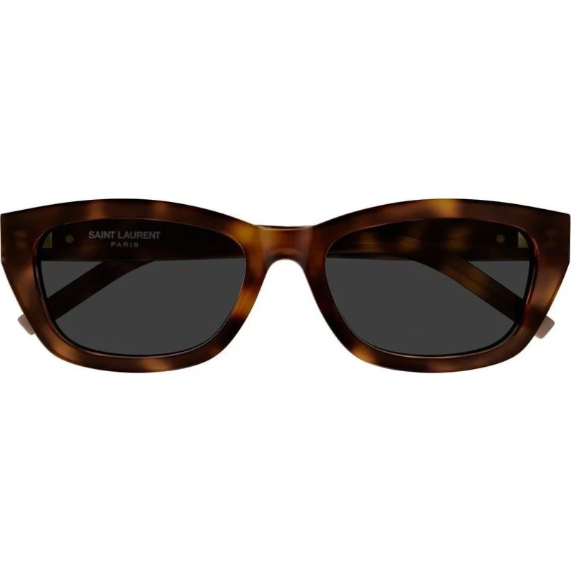 Saint Laurent SL M153 Lunettes de Soleil Carrées Havana Gris