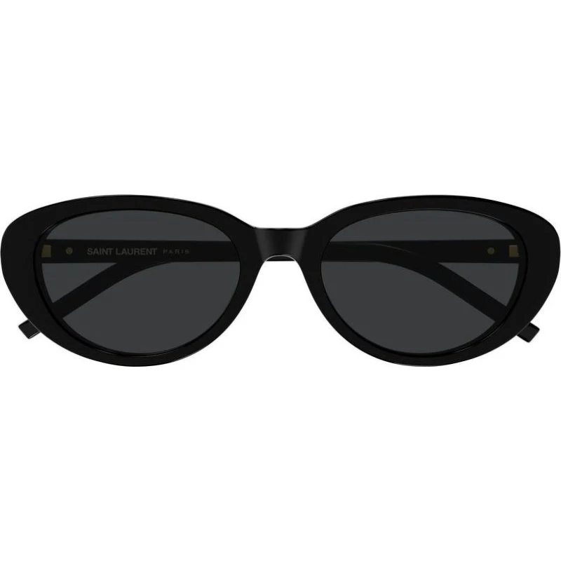 Saint Laurent SL M154 Lunettes de Soleil Ovales Noires pour Femme