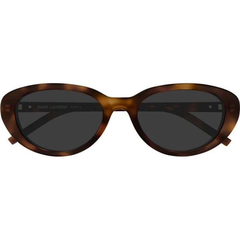 Saint Laurent SL M154 Lunettes de Soleil Ovales Havana Gris