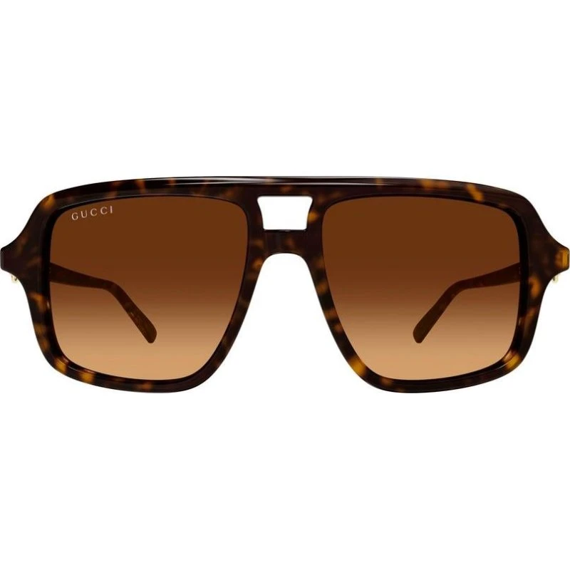 Gucci GG2052S Lunettes de Soleil Pilote Havana Marron 53mm