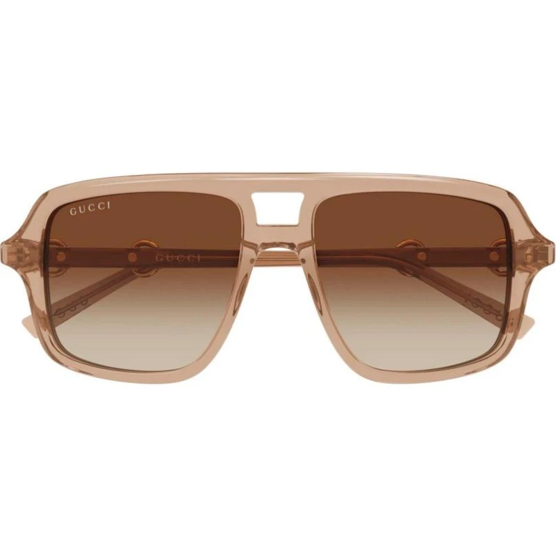 Gucci GG2052S Lunettes de Soleil Pilote Marron Femme 53mm