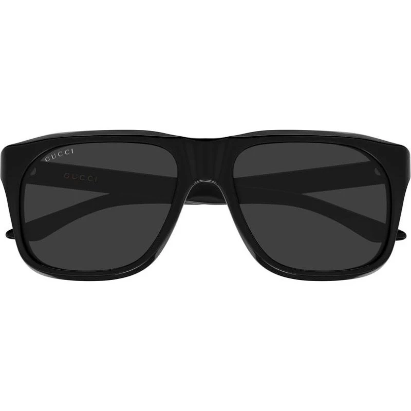 Gucci GG2077S Lunettes de Soleil Homme Carrées Noires et Grises