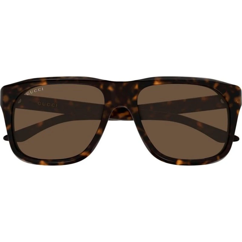 Gucci GG2077S Lunettes de Soleil Homme Carrées Havane Marron