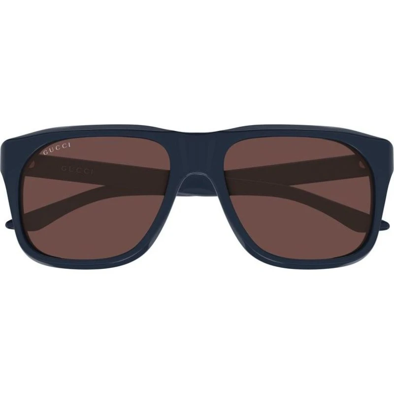 Gucci GG2077S Lunettes de Soleil Homme Carrées Bleu et Marron