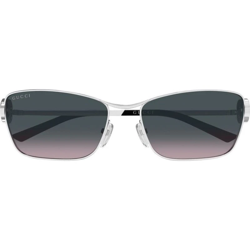 Gucci GG2045S Lunettes de Soleil Femme Œil de Chat Argentées