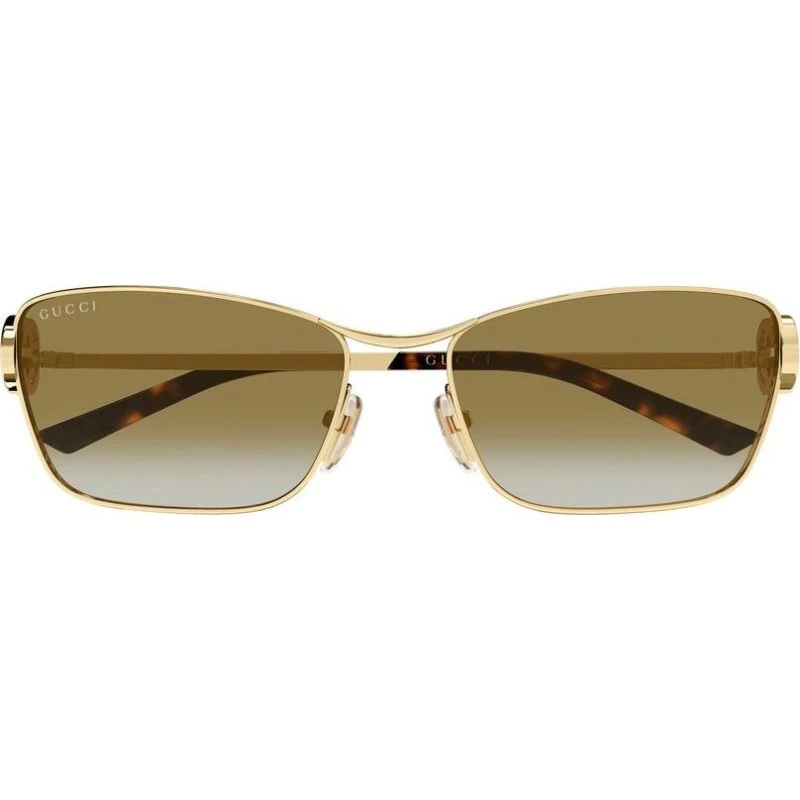 Gucci GG2045S Lunettes de Soleil Oeil de Chat Dorées Marron 58mm