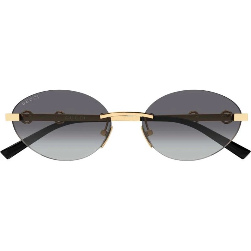 Gucci GG2051S Lunettes de Soleil Rondes Dorées et Verres Gris