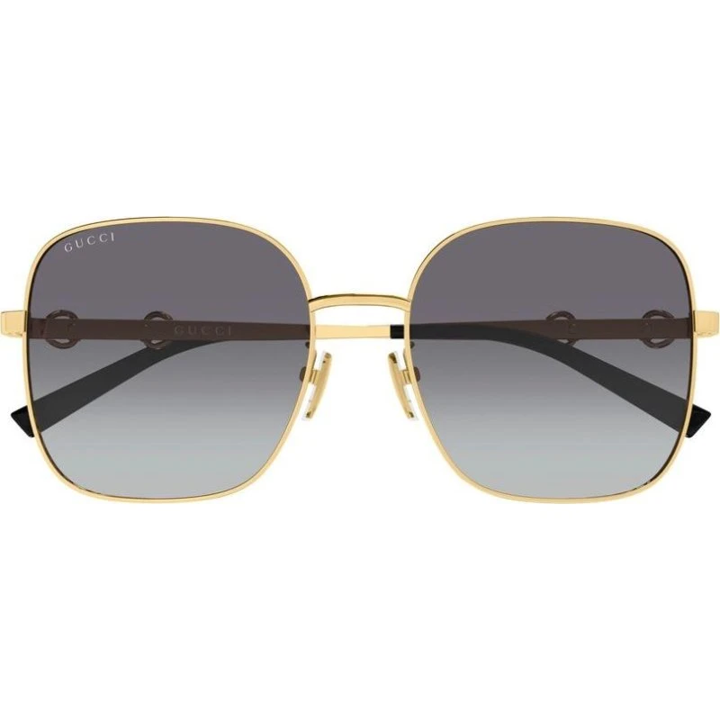 Gucci GG2053S Lunettes de Soleil Carrées Dorées et Verres Gris