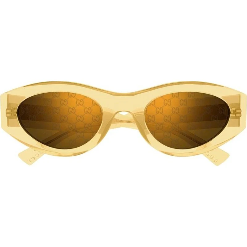 Gucci GG2065S Lunettes de Soleil Rondes Jaunes et Marron 52mm