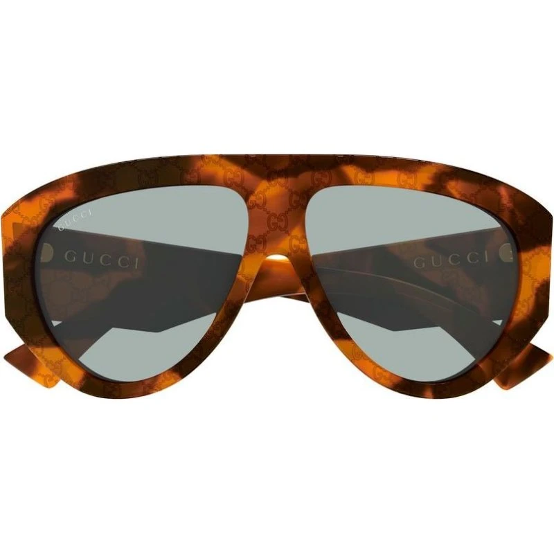Gucci GG2128S Lunettes de Soleil Pilote Havana et Verres Bleus