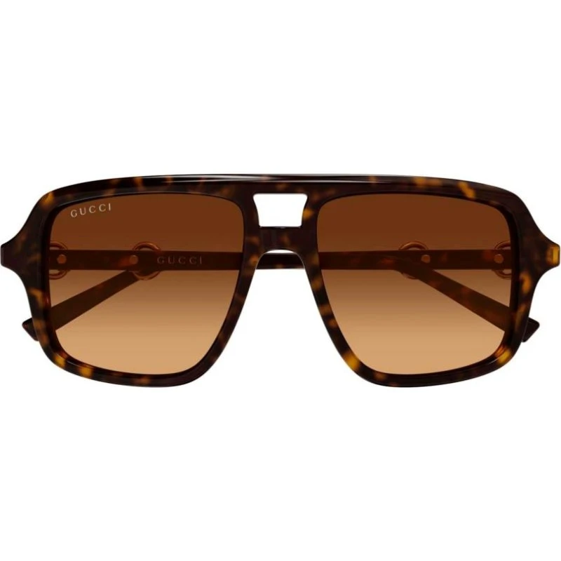 Gucci GG2052S Lunettes de Soleil Pilote Havane Marron Femme