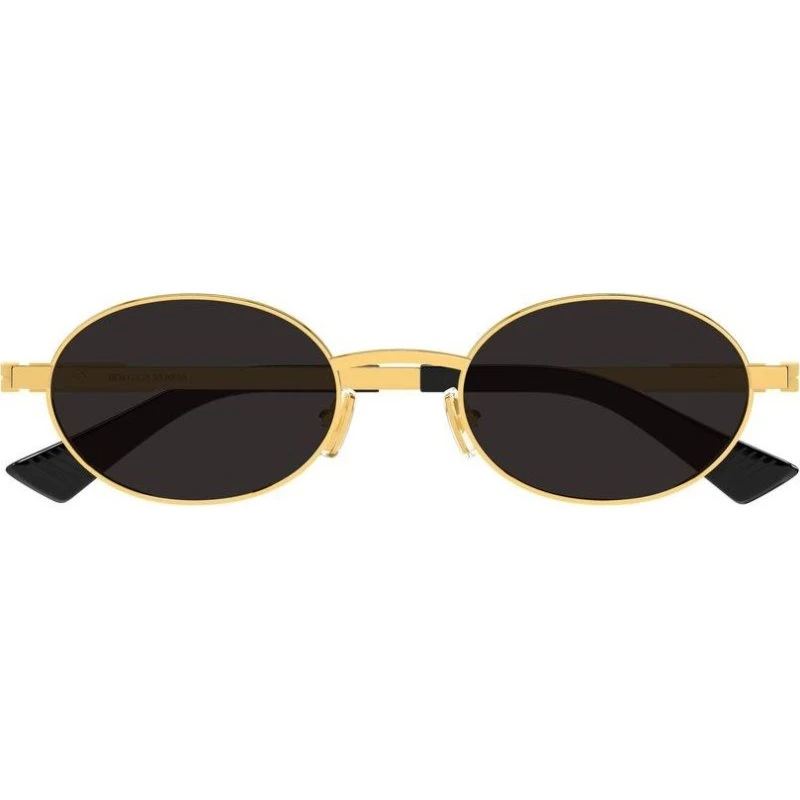 Bottega Veneta BV1470S Lunettes de Soleil Rondes Dorées et Grises