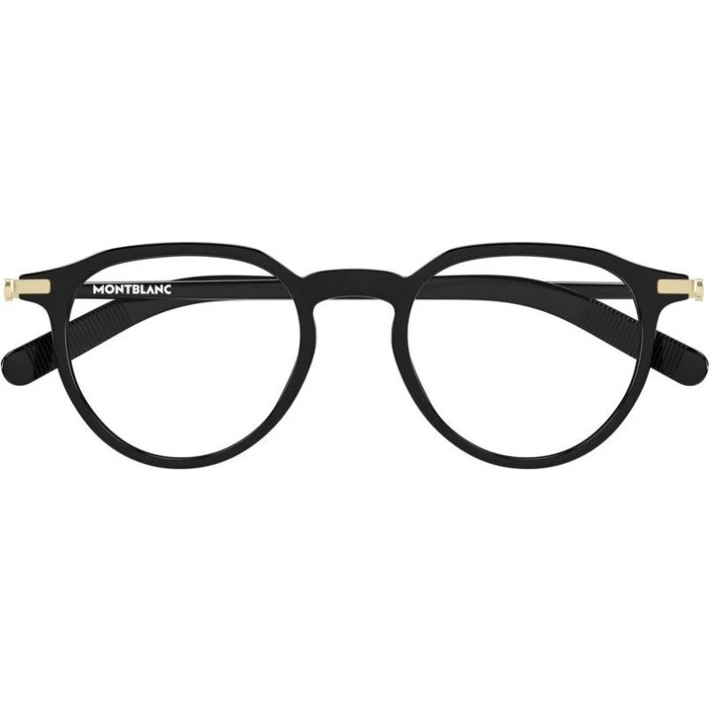 Montblanc MB0495O Lunettes de Vue Rondes Noires pour Homme