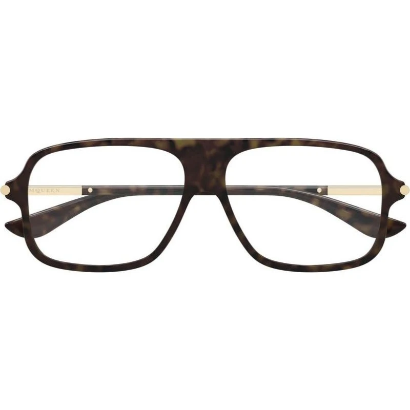 Alexander McQueen AM0555O Lunettes de Vue Pilote Havane