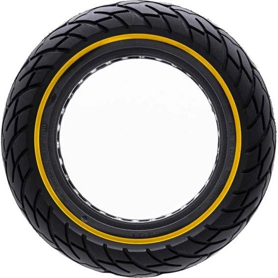 Pro Mounts Pneu Massif 10 x 2,125 Noir avec Ligne Jaune