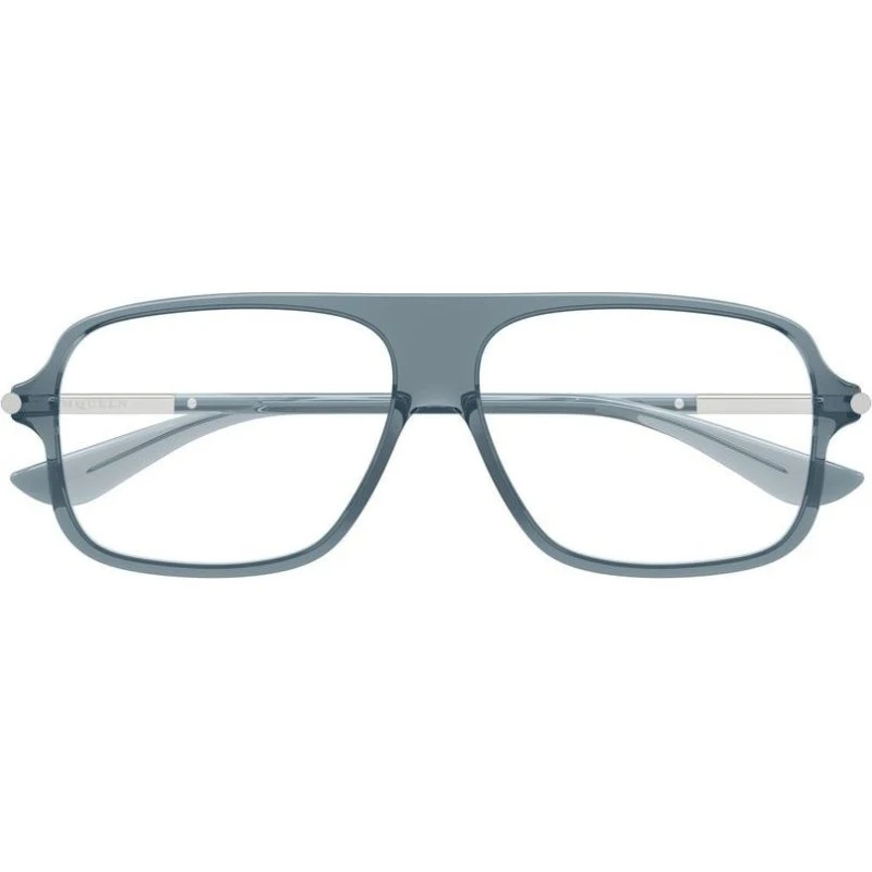 Alexander McQueen AM0555O Lunettes de Vue Pilote Bleu 57mm