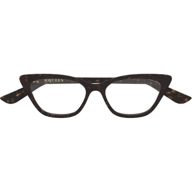Alexander McQueen AM0560O Lunettes de Vue Oeil de Chat Havana