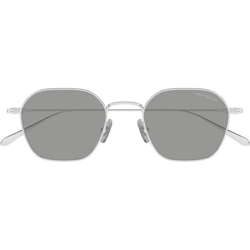 Montblanc MB0472S Lunettes de Soleil Homme Argent Géométrique