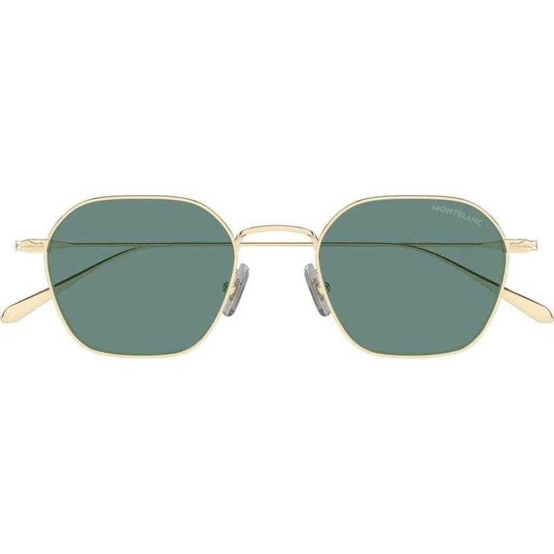Montblanc MB0472S Lunettes de Soleil Homme Géométriques Or et Vert