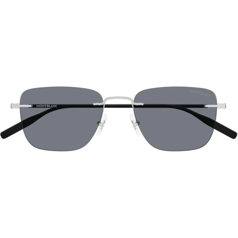 Montblanc MB0470S Lunettes de Soleil Homme Argentées Carrées