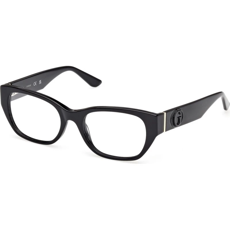 Guess GU50304 001 Lunettes de vue carrées en acétate noir pour femme