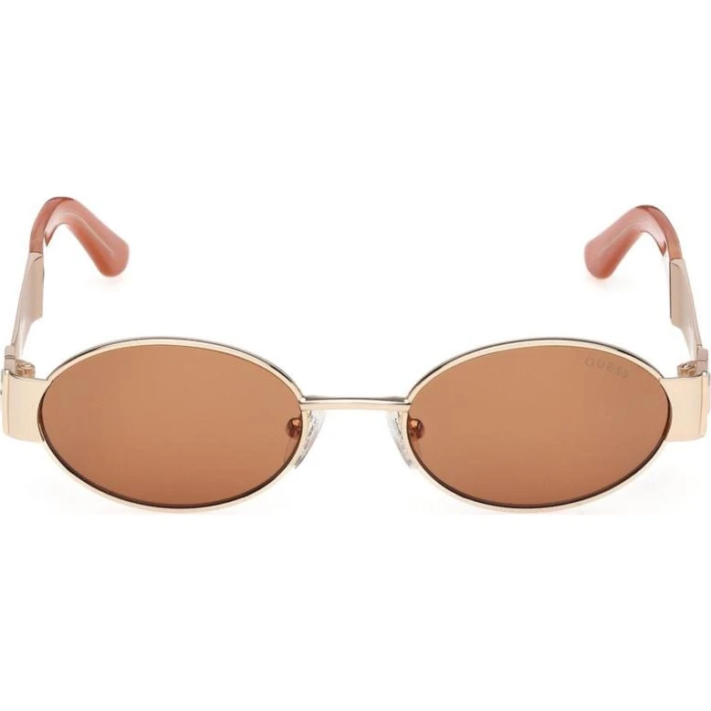 Guess GU00262 Lunettes de Soleil Ovales Or Rose et Verres Marron