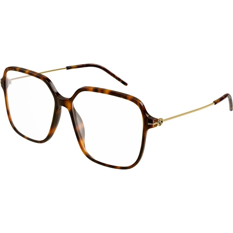 Gucci GG1271O 002 Lunettes de Vue Carrées Havane pour Femme