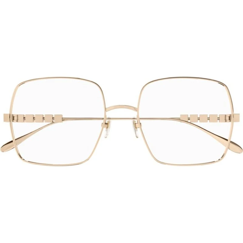 Gucci GG1434O Lunettes de Vue Carrées Dorées pour Femme 55mm